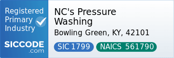 NC's Pressure Washing, SIC Code 1799, NAICS Code 561790