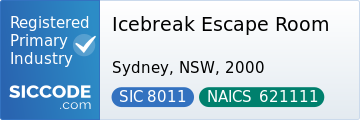 Icebreak Escape Room, SIC Code 8011, NAICS Code 621111