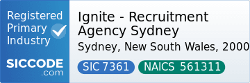 Ignite - Recruitment Agency Sydney, SIC Code 7361, NAICS Code 561311