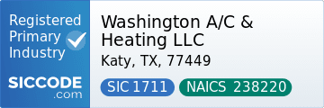 Washington A/C & Heating LLC, SIC Code 1711, NAICS Code 238220