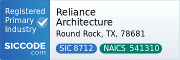 Reliance Architecture, SIC Code 8712, NAICS Code 541310
