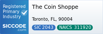 The Coin Shoppe, SIC Code 2043, NAICS Code 311920