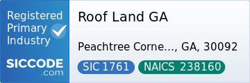 Roof Land GA, SIC Code 1761, NAICS Code 238160