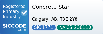 Concrete Star, SIC Code 1771, NAICS Code 238110