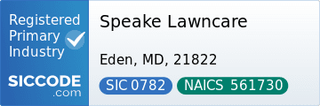 Speake Lawncare, SIC Code 0782, NAICS Code 561730