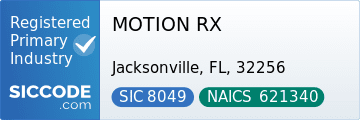 MOTION RX, SIC Code 8049, NAICS Code 621340