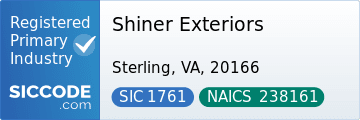 Shiner Exteriors, SIC Code 1761, NAICS Code 238161