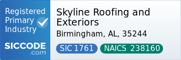 Skyline Roofing and Exteriors, SIC Code 1761, NAICS Code 238160