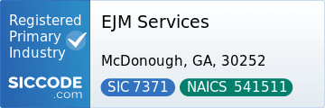 EJM Services, SIC Code 7371, NAICS Code 541511