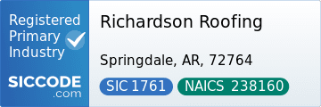 Richardson Roofing, SIC Code 1761, NAICS Code 238160