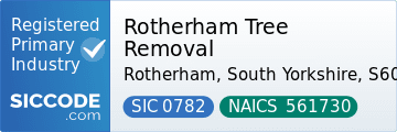 Rotherham Tree Removal, SIC Code 0782, NAICS Code 561730
