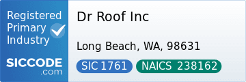 Dr Roof Inc, SIC Code 1761, NAICS Code 238162
