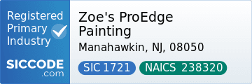 Zoe's ProEdge Painting, SIC Code 1721, NAICS Code 238320