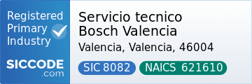 Servicio tecnico Bosch Valencia, SIC Code 8082, NAICS Code 621610