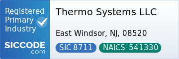 Thermo Systems LLC, SIC Code 8711, NAICS Code 541330