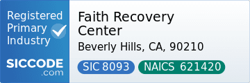 Faith Recovery Center, SIC Code 8093, NAICS Code 621420