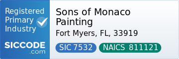 Sons of Monaco Painting, SIC Code 7532, NAICS Code 811121