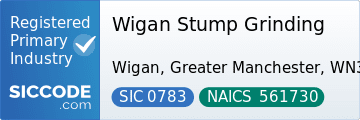 Wigan Stump Grinding, SIC Code 0783, NAICS Code 561730